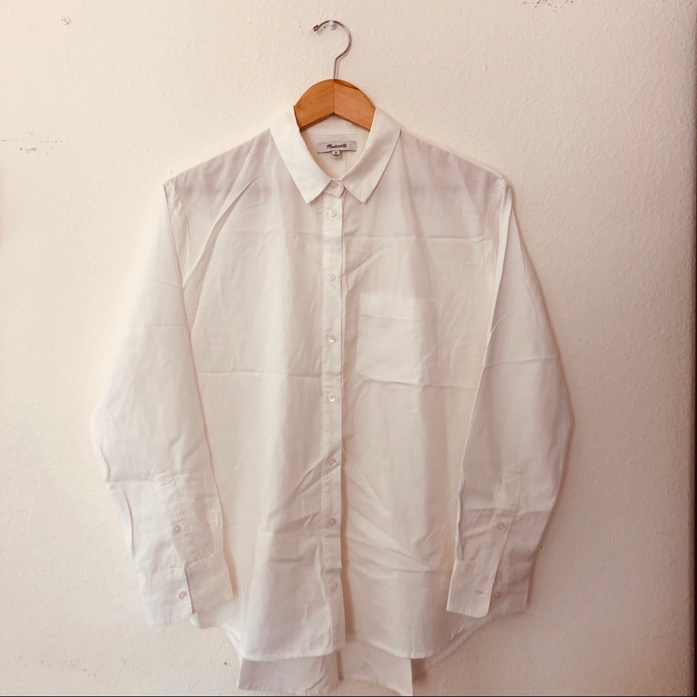 Madewell Boyfriend Fit Botton Down Shirt in White